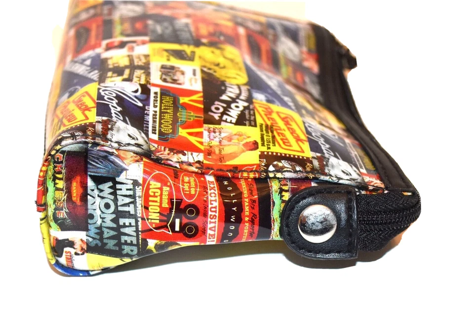 Relic Brand Vintage Movie Marques Zip Top Plastic Black Faux Leather Clutch Bag - Image 4 of 4