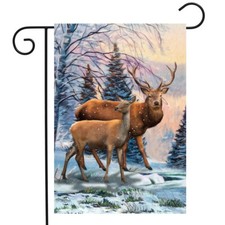 Winter Deer Garden Flag by Briarwood Lane 12.5" x 18" Brand new