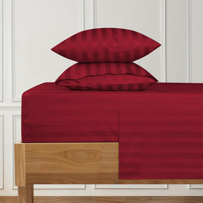 1000 Thread Count Damask Striped Full Bed Sheets Egyptian Cotton Sheet Set, Long