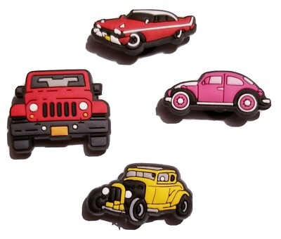 Classic Cars! Shoe Charms 4PC SET! NEW! Croc Compatible! For