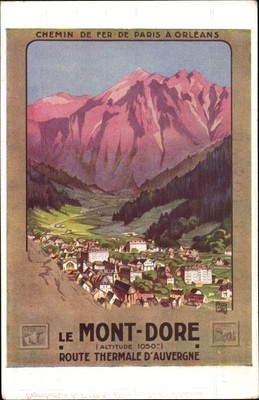 Künstler Ak Le Mont Dore Puy de Dôme, Vue generale, Route Thermale... - 3334236
