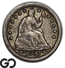 1853 Seated Liberty Half Dime, Arrows, Tough Coin