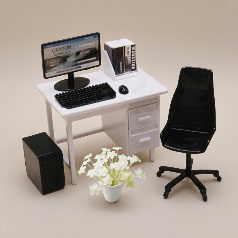 Miniature Dollhouse Accessories Desktop Computer Simulation Set ...