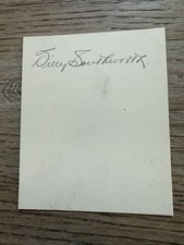Billy Southworth autographed 3 3/4 x 4 1/2 card stock COA