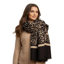Leopard Print Faux Cashmere Scarf 2025 Ultra-Soft Warm Autumn Winter Neck Wrap