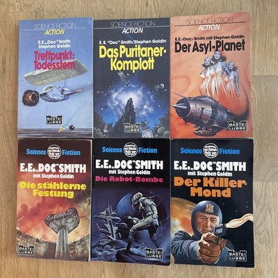 6x E.E. Doc Smith, Bastei Lübbe SF, Konvolut Todesstern Festung Robot Mond Asyl