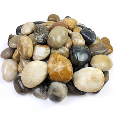 40Lbs Large River Rocks for Landscaping, 3-4" Decorative Pebbles for Garden Desi