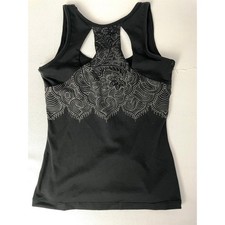 prAna Black Racerback Yoga Tank Top Built In Shelf Bra Athletic Small Athleisure