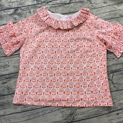 Elizabeth Wilson Womens XXL Nancy Jane Ruffle Neck Blouse Floral Printed