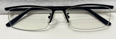 EYEBUYDIRECT Boon Black Rectangular Half Rim Eyeglass FRAMES ONLY 56 15 145