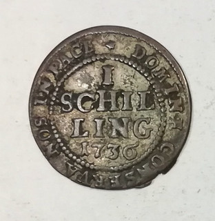 Billon Münze Schweiz Stadt Zürich 1 Schilling 1736 !!!!!!