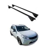 DachträGer GrundträGer FüR Dacia Sandero 2007-2012 75Kg Stahl Schwarz 2 Tlg