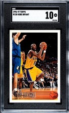 1996-1997 Topps KOBE BRYANT (RC) #138 SGC Gem Mint 10 Lakers Rookie Card FREE SH. rookie card picture