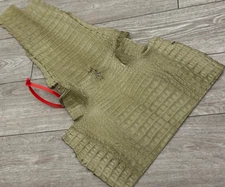 Olive Genuine Caiman Crocodile belly Hide Leather Skin real alligator Croc 429