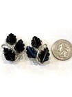 Lot Of 4 Pair Silver Tone Clip On Earrings 3 Black One Pair High Polish Round — photo 8