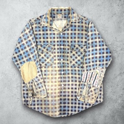 Vintage 50s Polar Ely & Walker Cotton Distressed Flannel Shirt Sanforized Large