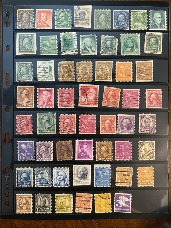 Large U.S. Presidential Definitive Stamp Lot Washington Franklin Prexies 60+