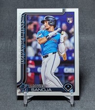 Javier Sanoja Rookie RC 2025 Topps Series 2 Baseball Card #653 Miami Marlins