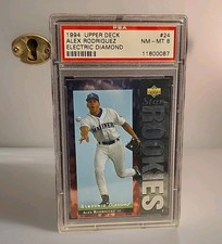 1994 Upper Deck Star Rookie Alex Rodriguez Electric Diamond #24 PSA 8