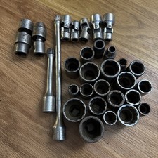Miscellaneous Lot Of Proto Impact Chrome Sockets And Extensions