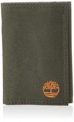 Timberland Men's Trifold Nylon Wallet, Olive, One Size Size, Olive 