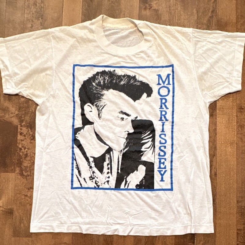 Morrissey White Graphic Print T-Shirt L Short Sleeve Vintage