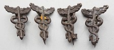 WWII German Army Medical Doctor Officer Insignia Pins Lot Of 4 - RARE