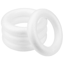 4 Pack Round Craft Foam Wreath 10 Inch White Polystyrene Circles Rings