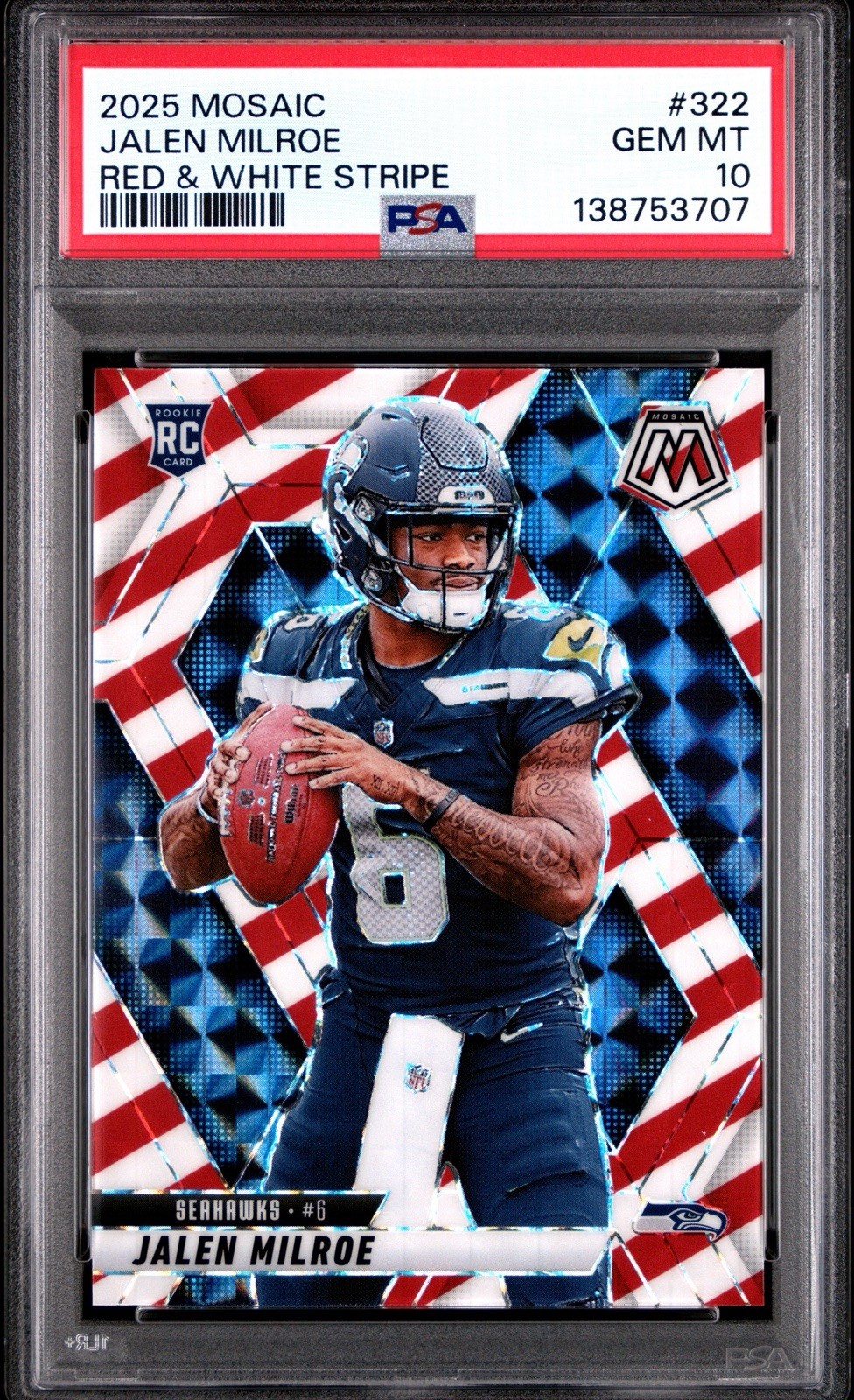 Jalen Milroe Panini Mosaic #322 Red & White Stripe