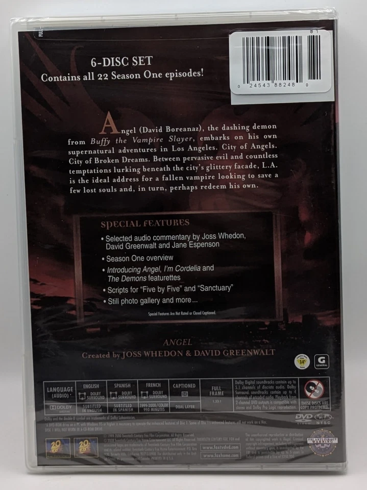 Angel Season 1 DVD 6-Disc Set David Boreanaz NEW SEALED - Image 2 of 2