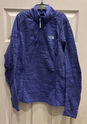 The North Face Lightweight Striped Purple Sweater 1/4 Zip Mock Neck Women s S