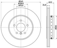 Hella Bremsscheiben Satz Hinten 65157PRO_HC FüR BMW 6 Cabrio OEM