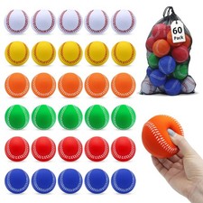 Magicorange 60pk Foam Training Baseballs Unmarked Practice Soft Toss Batting Pit