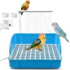 Automatic Parrot Bathtub with Pump, Large Bird Shower Fountain, Parakeet Bath...