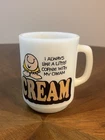 Vintage 1979 Ziggy Milk Glass Mug “I Always Like A Little Coffee With My Cream”
