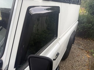 Land Rover Defender Puma Front Pair Window Wind Deflectors (used)