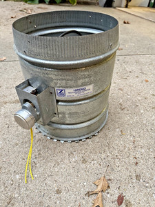10-inch motorized damper, model 10RDNO by ZTECH. 2-position damper HVAC systems.