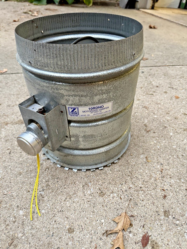 10-inch motorized damper, model 10RDNO by ZTECH. 2-position damper HVAC systems.