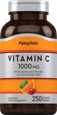 Vitamin C 1000mg  250 Caplets  with Bioflavonoids  Rose HIPS  Vegetarian,...
