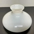 Vtg White Milk Glass Replacement Hurricane Lamp Shade 12 In 9.75 Inch Fitter