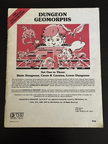 Dungeon Geomorphs : Set One to Three - Dungeons & Dragons (1981) TSR#9048 - Picture 1 of 4