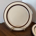Orbit Stoneware 221 Brown By Sango 4 Saucers 1 Salad Plate — photo 4