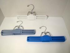 Lot of 3 Vintage TAMOR Plastic Clamp Hangers for Pants Skirts Trousers - 11.5"