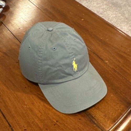 Cappello da ballo POLO RALPH LAUREN cotone chino twill strap back verde giallo pony come nuovo!