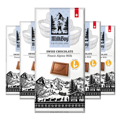 Chocolate Bars - Premium Swiss Alpine Milk Chocolate - Smooth European Milk Choc