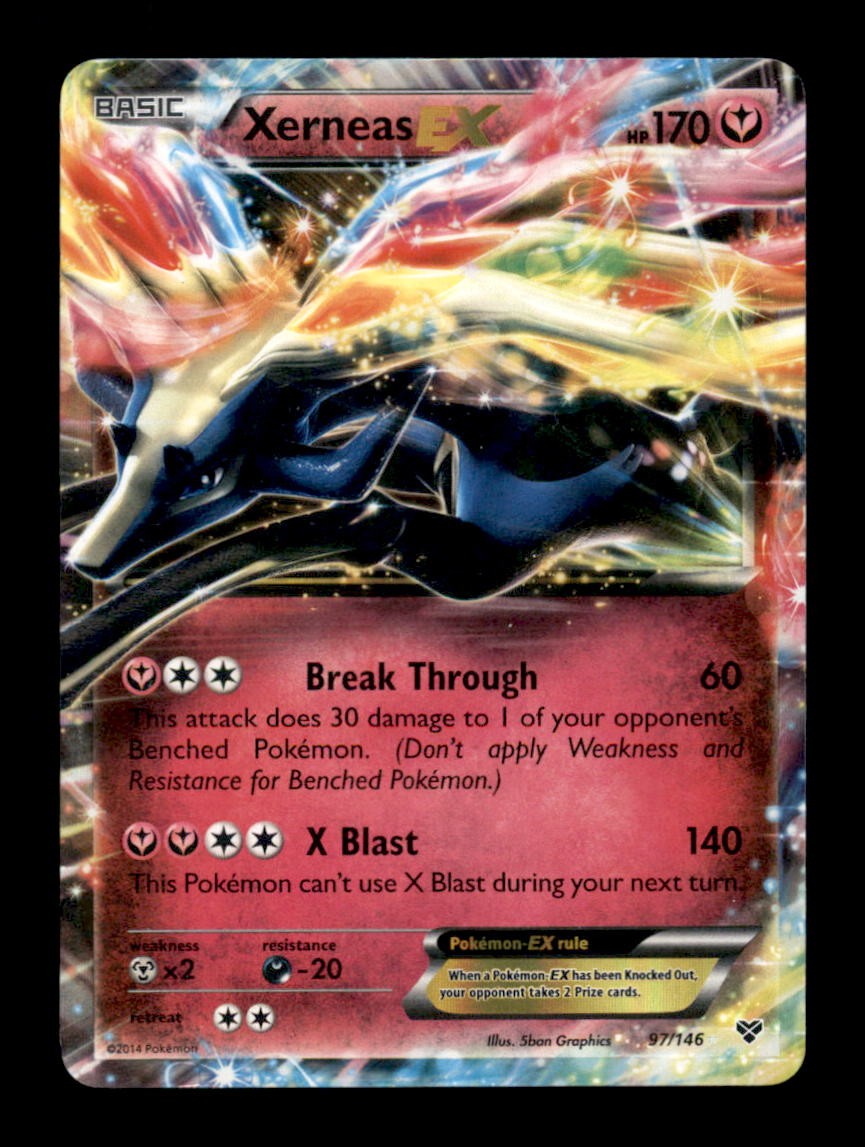 XERNEAS EX 97/146 HOLO EX RARE XY POKEMON HOLO LP