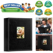 Photo Album 4x6 400 Pockets, Leather Photo Albums Holds 400 Vertical Pictures...