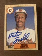 Nate Snell - Baltimore Orioles 1987 Topps AUTOGRAPHED