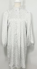 NWT Ann Taylor Mock Neck Satin-Like Animal Print Shift Dress Grey Career SMALL S