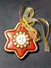 Thun addobbo vintage Stella rossa e oro con Sole, fuori produzione